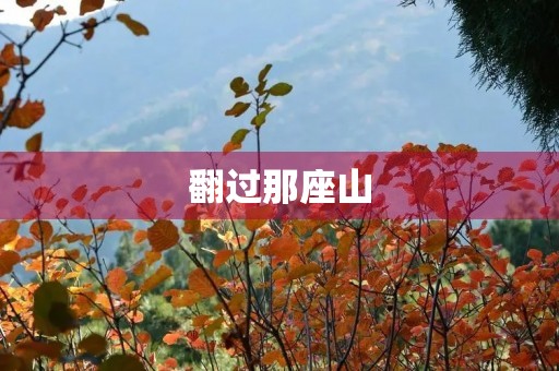 翻过那座山，我看到了新的世界