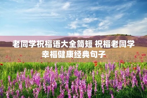 老同学祝福语大全简短 祝福老同学幸福健康经典句子