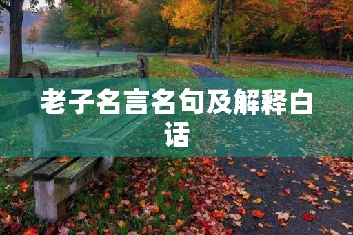 老子名言名句及解释白话(老子名言名句及解释白话文翻译)