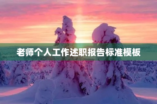 老师个人工作述职报告标准模板