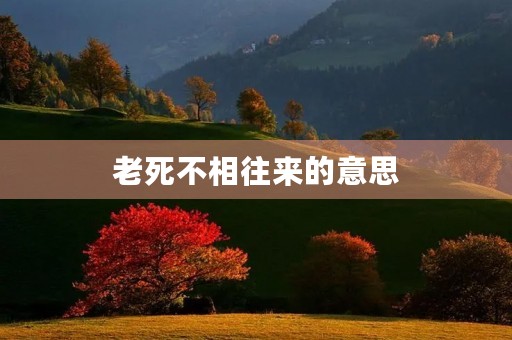 老死不相往来的意思(老死不相往来) 老死不相往来的意思(老死不相往来)