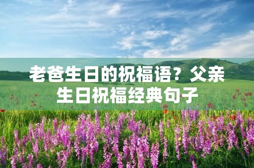 老爸生日的祝福语？父亲生日祝福经典句子