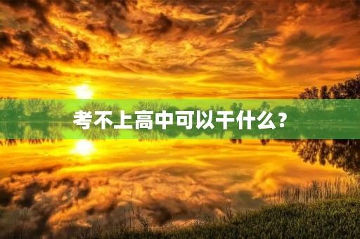 考不上高中可以干什么? 考不上高中可以干什么?
