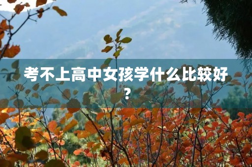 考不上高中女孩学什么比较好？