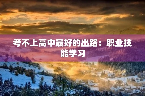 考不上高中最好的出路：职业技能学习