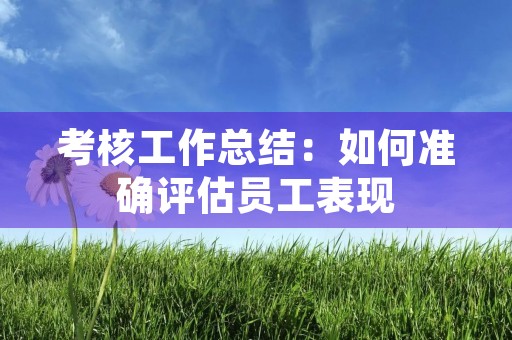考核工作总结：如何准确评估员工表现