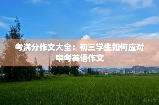 考满分作文大全：初三学生如何应对中考英语作文