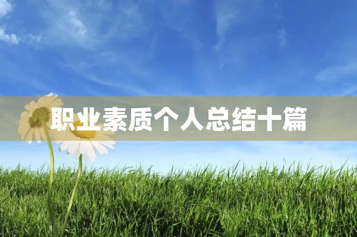 职业素质个人总结十篇 职业素质个人总结十篇
