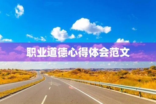 职业道德心得体会范文