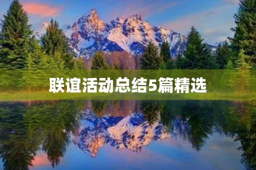 联谊活动总结5篇精选