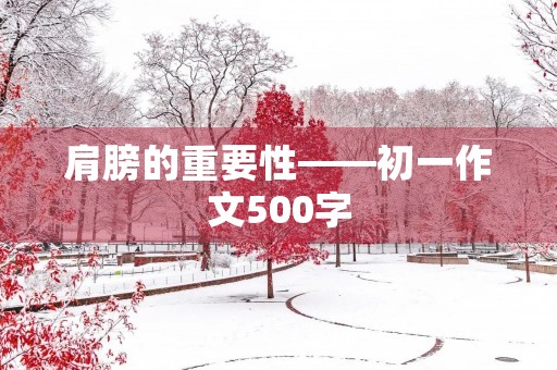 肩膀的重要性——初一作文500字 肩膀的重要性——初一作文500字