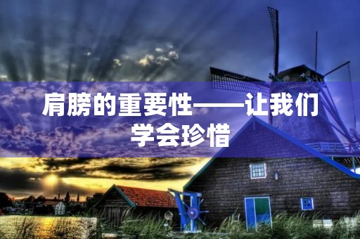肩膀的重要性——让我们学会珍惜 肩膀的重要性——让我们学会珍惜