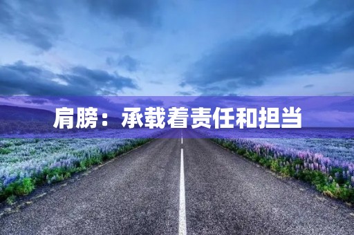 肩膀：承载着责任和担当