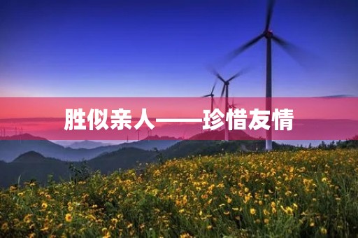 胜似亲人——珍惜友情