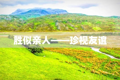 胜似亲人——珍视友谊
