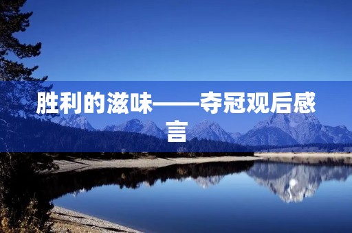 胜利的滋味——夺冠观后感言
