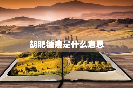 胡肥锺瘦是什么意思