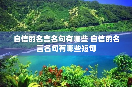 自信的名言名句有哪些 自信的名言名句有哪些短句 自信的名言名句有哪些 自信的名言名句有哪些短句