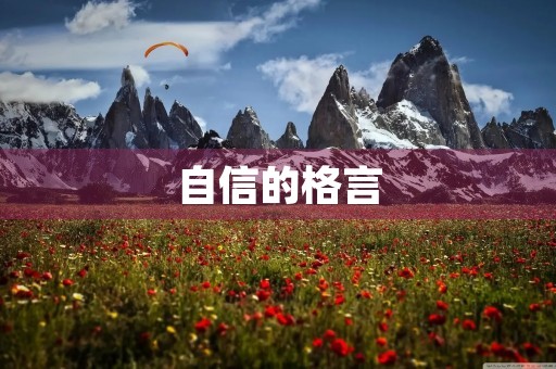 自信的格言 自信的格言