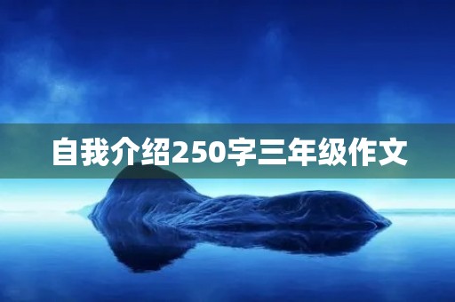 自我介绍250字三年级作文
