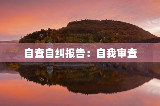 自查自纠报告:自我审查,自我纠正 自查自纠报告:自我审查,自我纠正