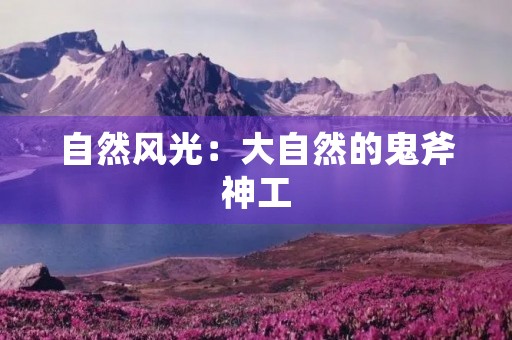 自然风光:大自然的鬼斧神工 自然风光:大自然的鬼斧神工