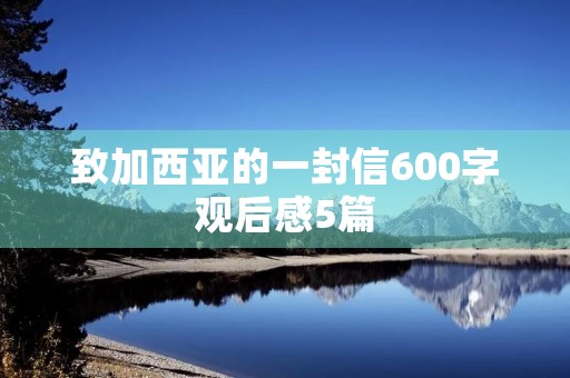 致加西亚的一封信600字观后感5篇