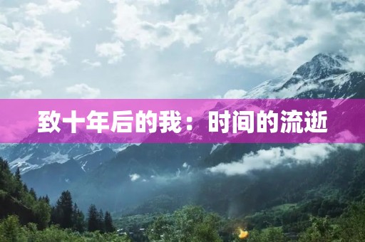 致十年后的我:时间的流逝 致十年后的我:时间的流逝