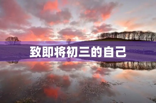 致即将初三的自己 致即将初三的自己