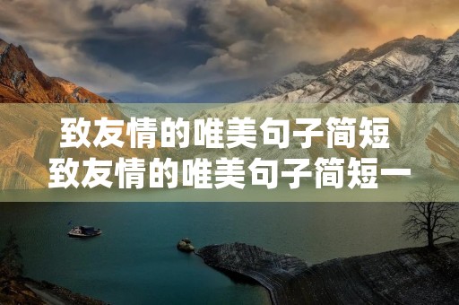 致友情的唯美句子简短 致友情的唯美句子简短一点