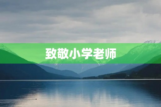 致敬小学老师，感谢您的辛勤付出