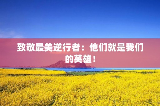 致敬最美逆行者:他们就是我们的英雄! 致敬最美逆行者:他们就是我们的英雄!