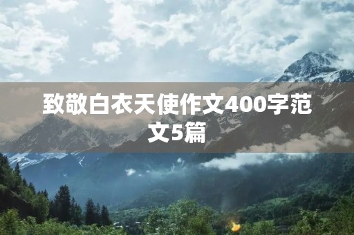 致敬白衣天使作文400字范文5篇