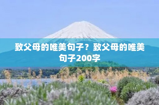 致父母的唯美句子?致父母的唯美句子200字 致父母的唯美句子?致父母的唯美句子200字