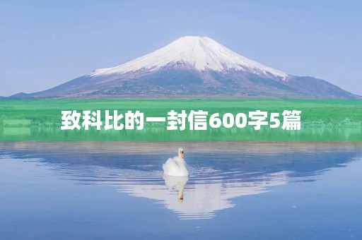 致科比的一封信600字5篇