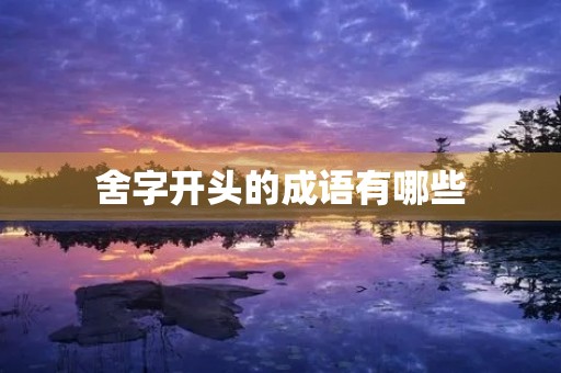 舍字开头的成语有哪些