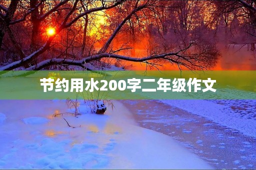 节约用水200字二年级作文 节约用水200字二年级作文