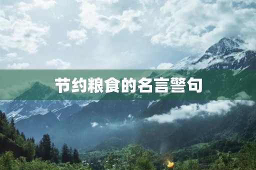 节约粮食的名言警句,节约粮食的名言警句和古诗 节约粮食的名言警句,节约粮食的名言警句和古诗