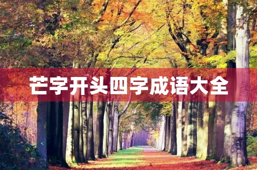 芒字开头四字成语大全 芒字开头四字成语大全