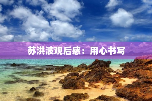 苏洪波观后感:用心书写,传递美好 苏洪波观后感:用心书写,传递美好