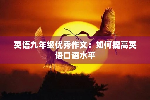 英语九年级优秀作文：如何提高英语口语水平