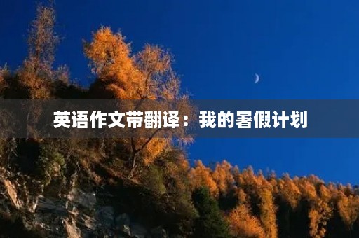 英语作文带翻译：我的暑假计划