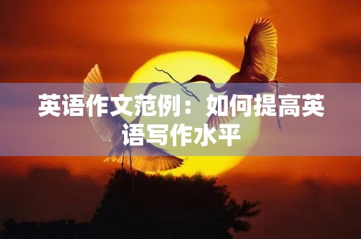 英语作文范例:如何提高英语写作水平 英语作文范例:如何提高英语写作水平