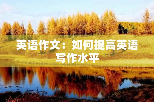 英语作文：如何提高英语写作水平