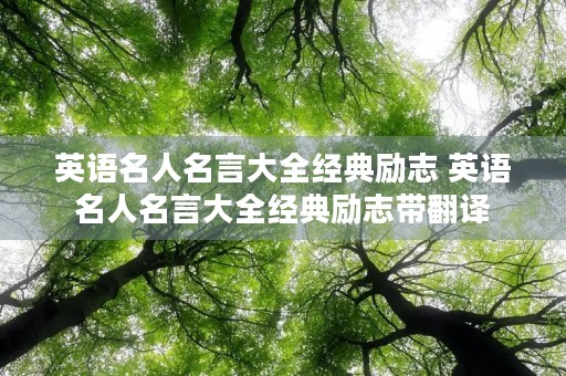英语名人名言大全经典励志 英语名人名言大全经典励志带翻译 英语名人名言大全经典励志 英语名人名言大全经典励志带翻译