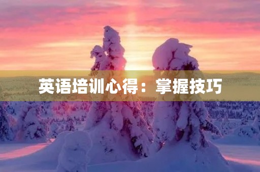 英语培训心得:掌握技巧,提高效率 英语培训心得:掌握技巧,提高效率