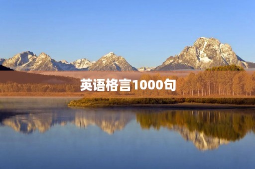 英语格言1000句(励志英语格言1000句)