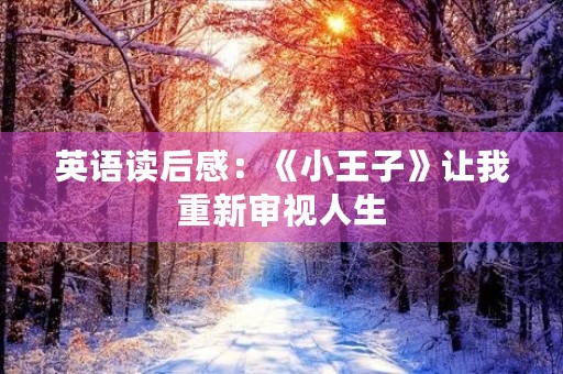英语读后感:《小王子》让我重新审视人生 英语读后感:《小王子》让我重新审视人生