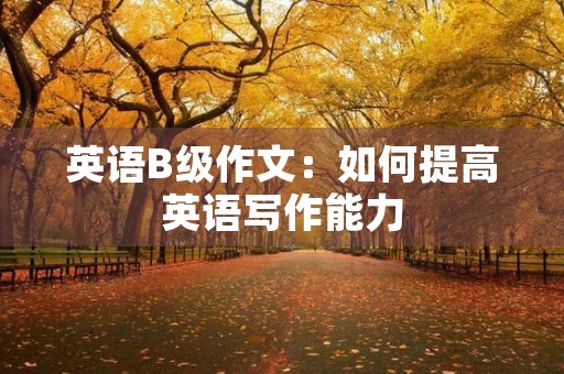 英语B级作文：如何提高英语写作能力