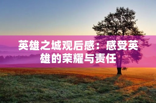 英雄之城观后感:感受英雄的荣耀与责任 英雄之城观后感:感受英雄的荣耀与责任